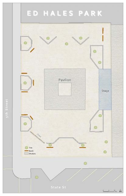 layout map of Ed Hales Park