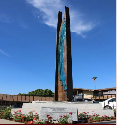 Steel and Glass Sculpture